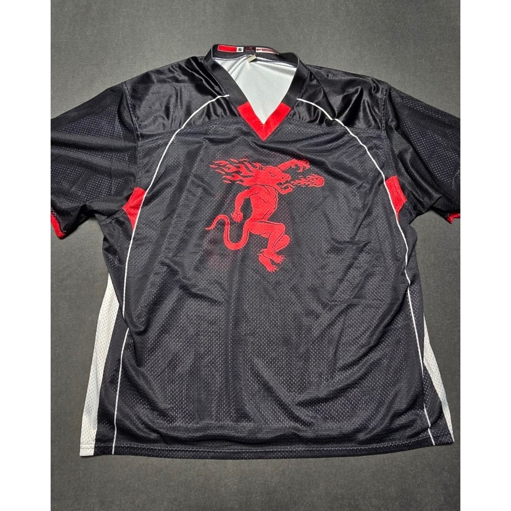 Fireball 66 Dragon Jersey Black Red XL Graphic Mens‎ Soccer Football